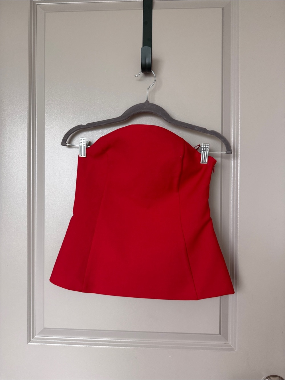 NWT Strapless Red Peplum Skirt